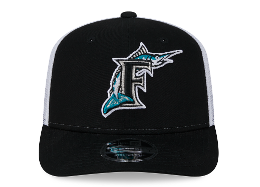 Miami Marlins New Era 9Seventy Retro Logo Snapback Hat - Black