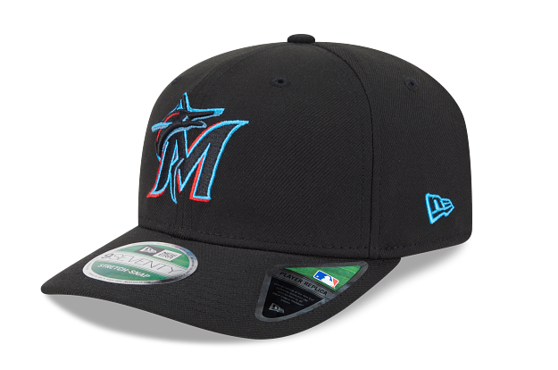 Miami Marlins New Era 9Seventy Primary Logo Snapback Hat - Black
