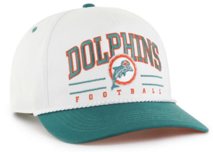 Miami Dolphins '47 Brand Historic Roscoe Hitch Adjustable Rope Hat - White