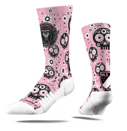 Inter Miami CF Strideline Sugar Skull Full Sublimated Crew Socks - Pink
