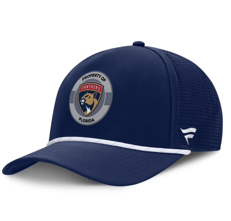 Florida Panthers Fanatics Rink Rubber Patch Adjustable Rope Hat - Navy