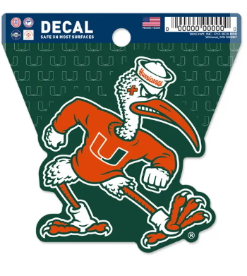 Miami Hurricanes New Sebastian Clean Cut Decal