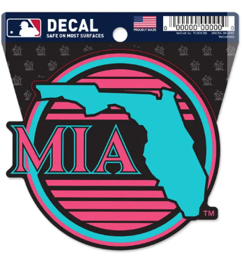 Miami Marlins City Connect Clean Cut Decal - 3"