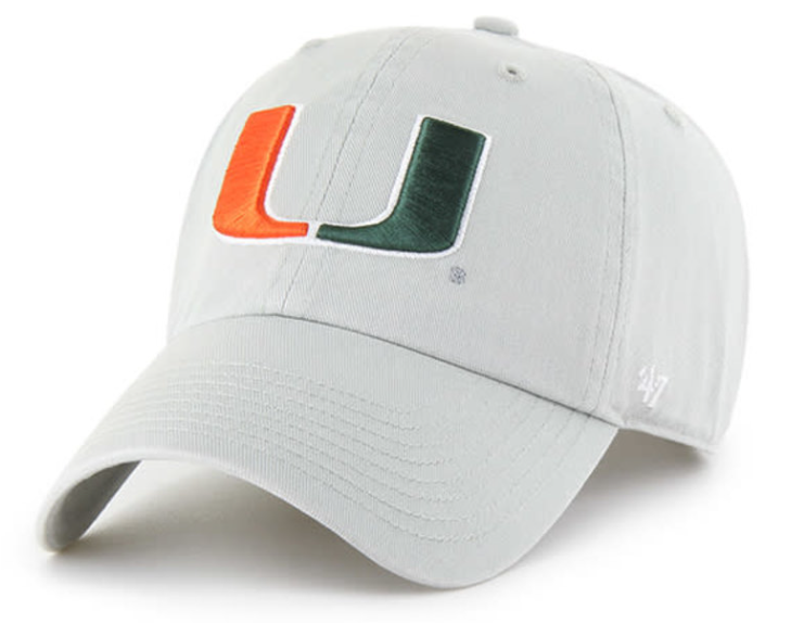 Miami Hurricanes 47 Brand Stone Clean Up Hat - Grey