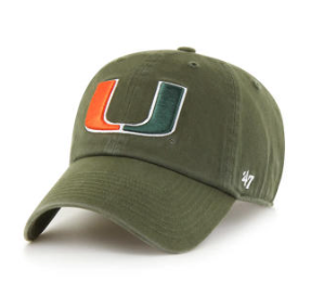 Miami Hurricanes 47 Sandalwood Clean Up Hat - Olive