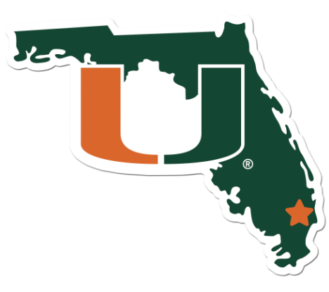 Miami Hurricanes State U Logo Magnet - 11" x 9"