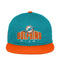 Miami Dolphins Youth Flat Brim Snapback Hat - Aqua/Orange