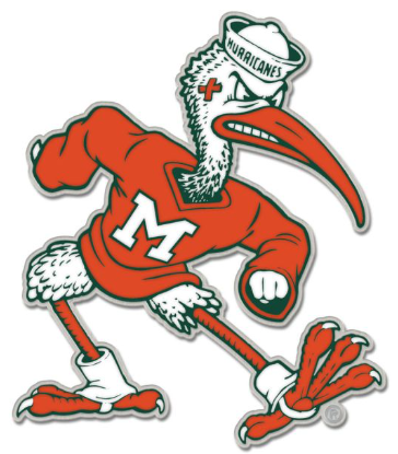 Miami Hurricanes Sebastian the Ibis Mascot Pin
