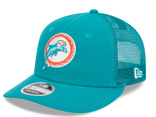 Miami Dolphins New Era 9Fifty Low Profile Vintage Logo Trucker Hat - Aqua