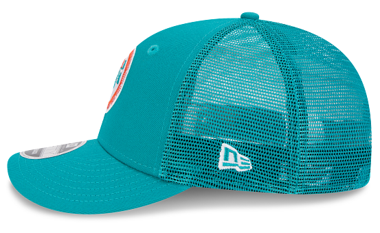 Miami Dolphins New Era 9Fifty Low Profile Vintage Logo Trucker Hat - Aqua