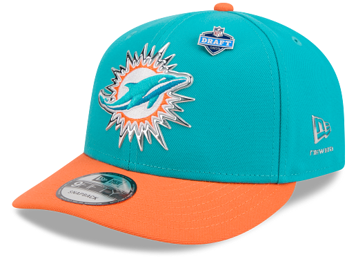 Miami Dolphins New Era 9Fifty 2026 Draft Snapback Hat - Aqua/Orange