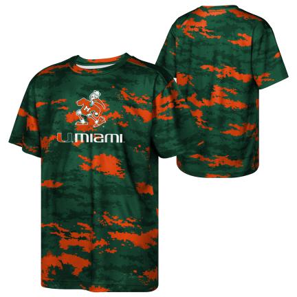Miami Hurricanes Youth Scrimmage Sublimated T-Shirt - Orange / Green