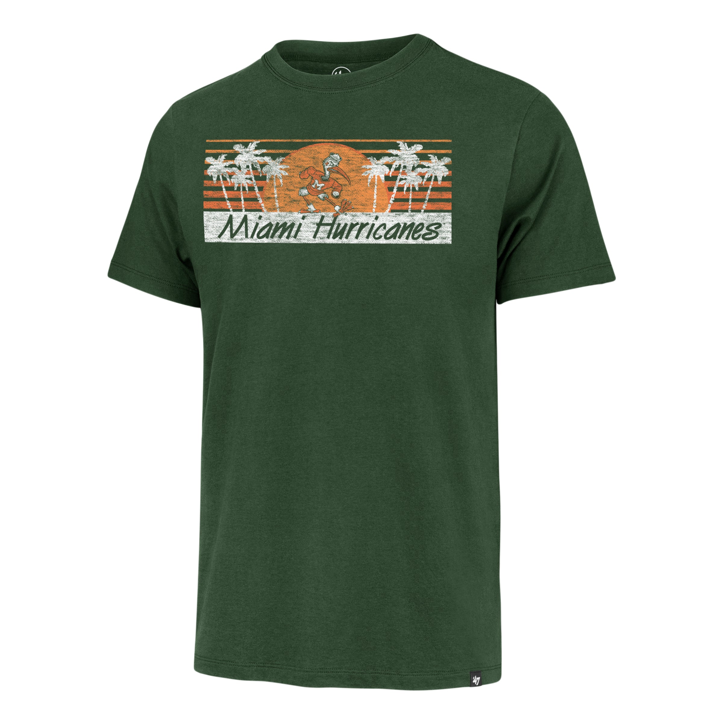 Miami Hurricanes 47 Brand Sebastian Sunrise Article Franklin T-Shirt - Green