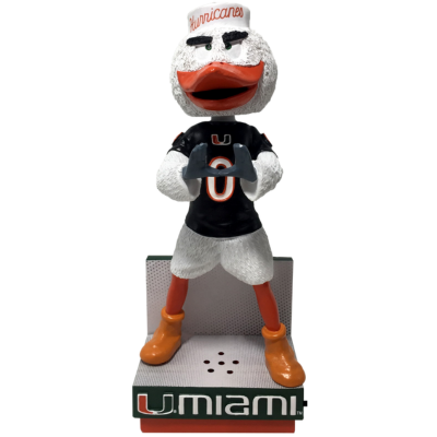 Miami Hurricanes Limited Edition Mascot Bobblehead - Green Jersey