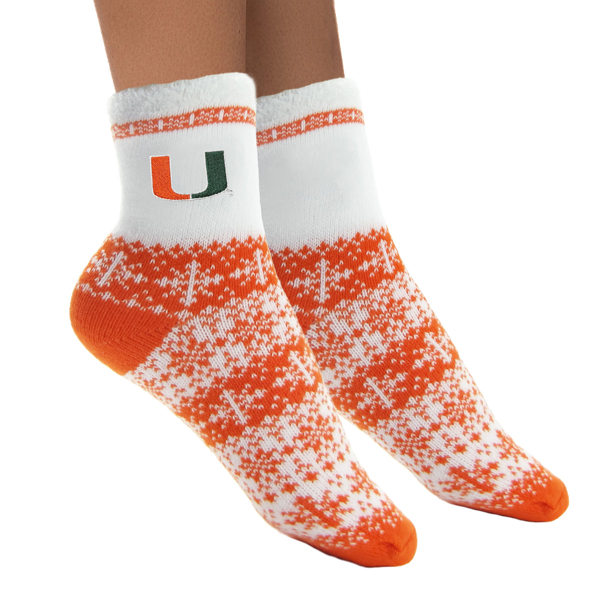 Miami Hurricanes ZooZatz U Holiday Socks - Orange/White