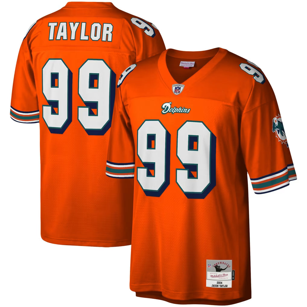Mitchell & Ness Miami Dolphins Jason Taylor #99 2004 Retirement Jersey - Orange