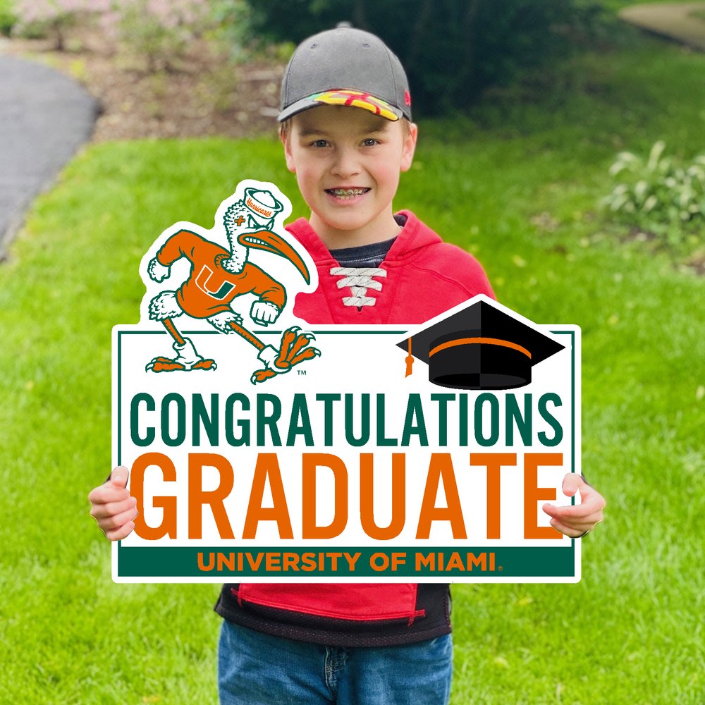 Miami Hurricanes Custom Congratulations U Lawn Sign