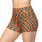 Miami Hurricanes ZooZatz Wavy Checkerboard Booty Shorts - Orange/Green