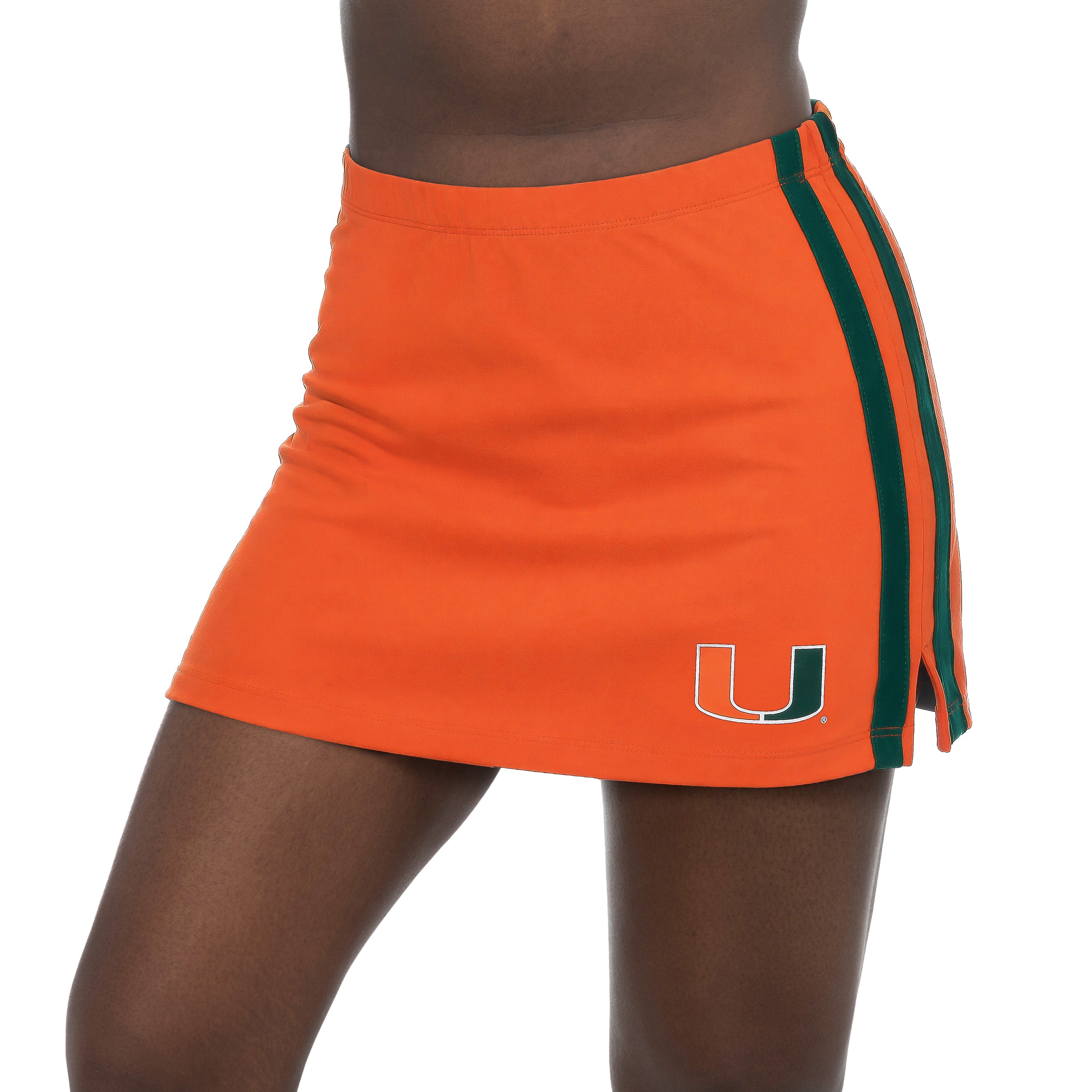 Miami Hurricanes ZooZatz Women's Striped Mini Skirt - Orange