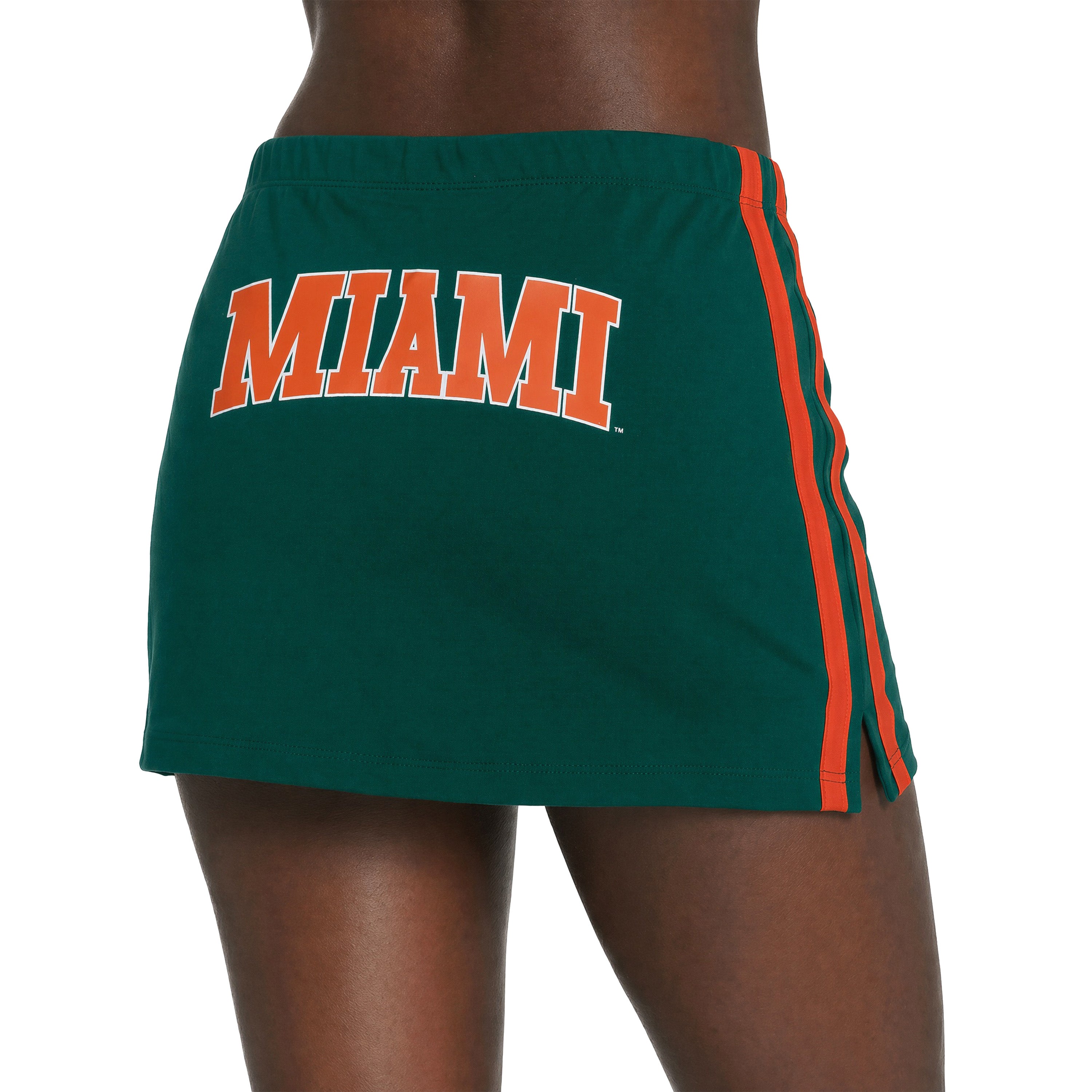 Miami Hurricanes ZooZatz Women's Striped Mini Skirt - Green