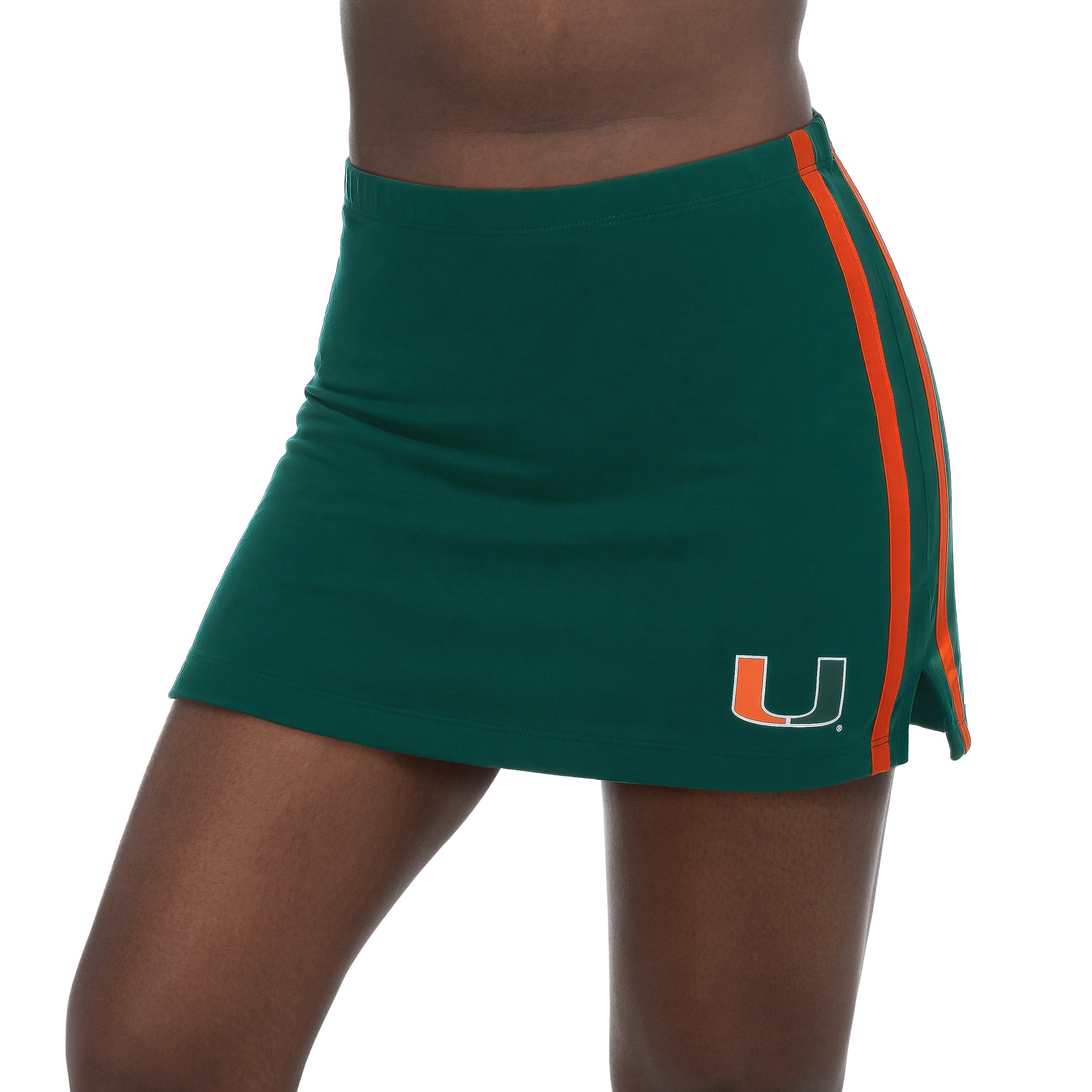 Miami Hurricanes ZooZatz Women's Striped Mini Skirt - Green