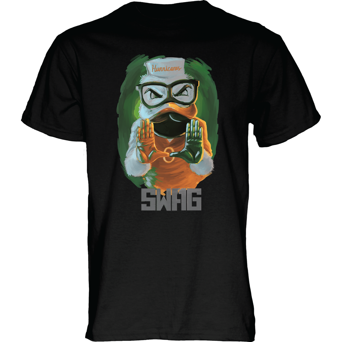 Miami Hurricanes Swag T-Shirt by Duh Nation - Black
