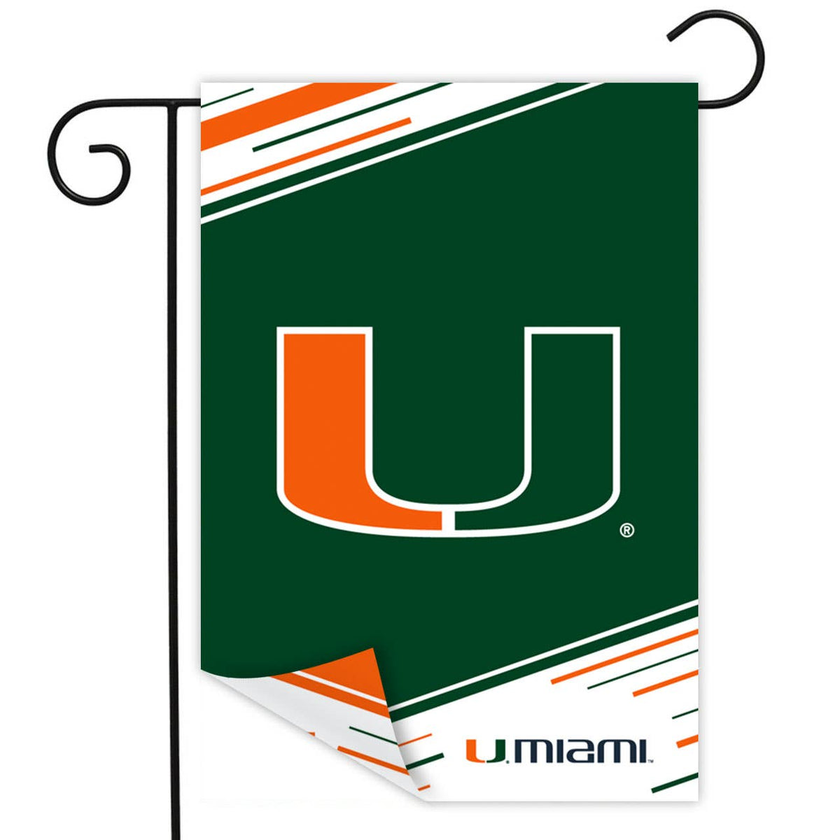 Miami Hurricanes Double-Sided Garden Flag - Sebastian/U
