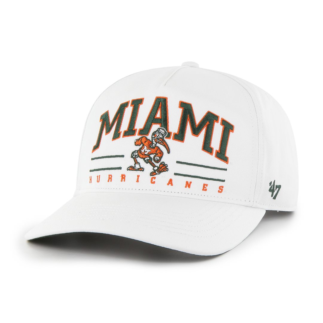 Miami Hurricanes 47 Bold Vintage Roscoe Hitch Adjustable Hat - White