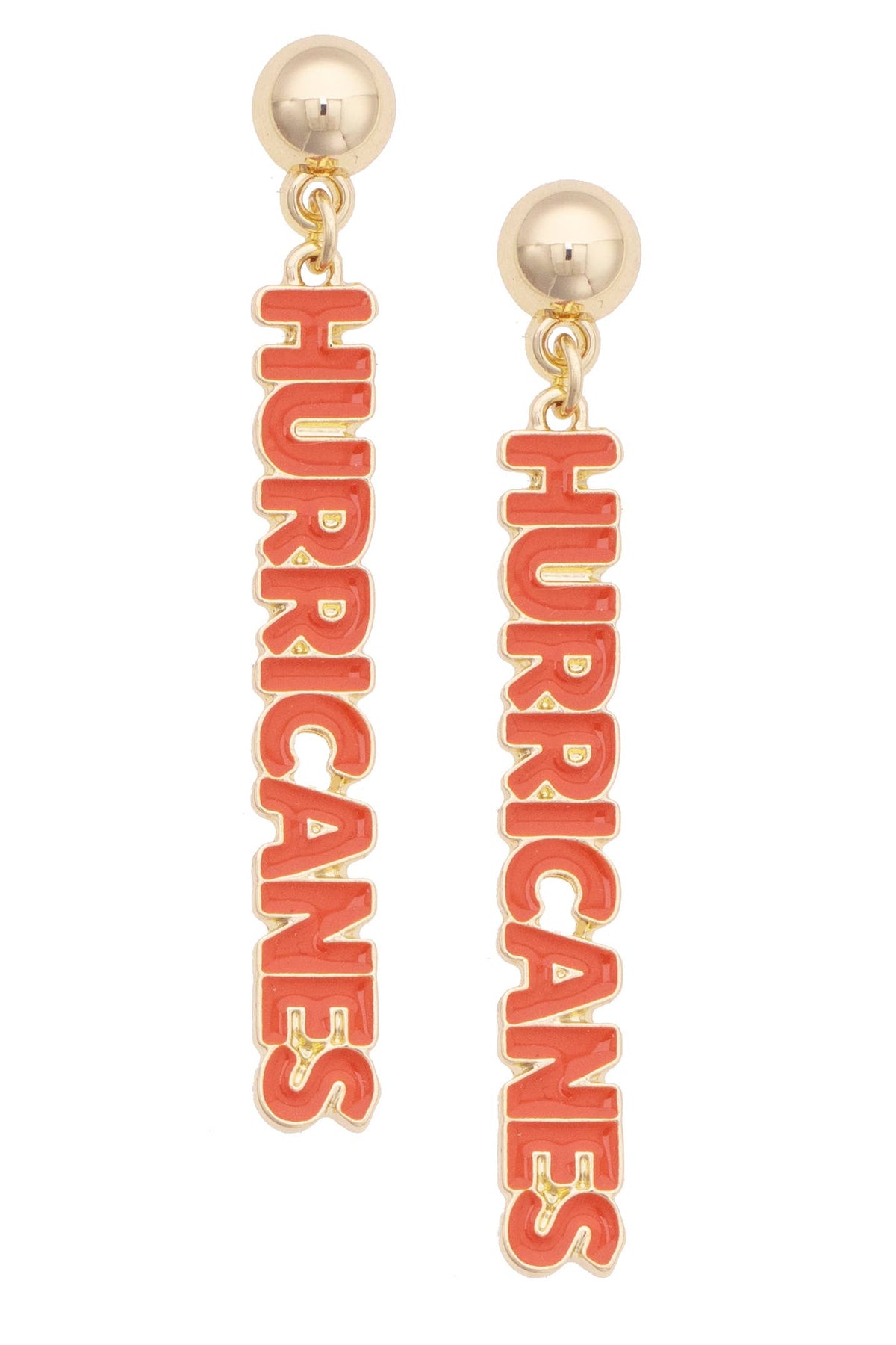 Miami Hurricanes Puffy Nameplate Earrings