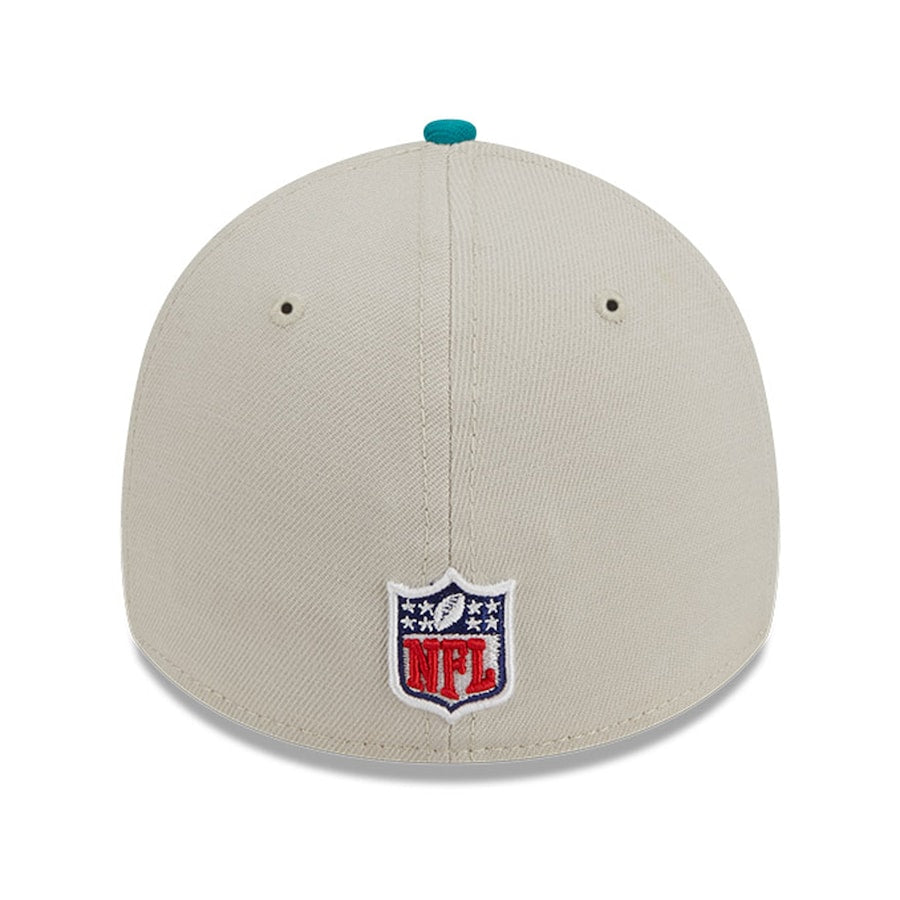 Miami Dolphins New Era 2023 Throwback Sideline 39Thirty Flex Hat - Cream/Aqua