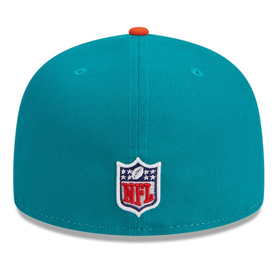 Miami Dolphins New Era 59Fifty Throwback Sideline Fitted Hat - Tri-color