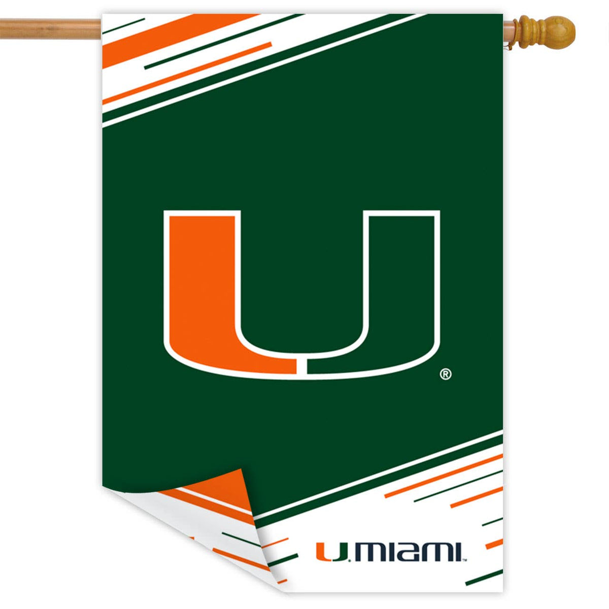 Miami Hurricanes Vertical Double-Sided House Flag - Sebastian/U