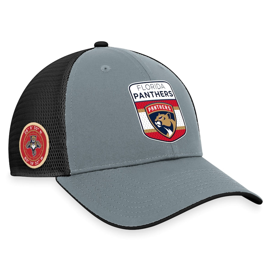 Florida Panthers Fanatics Authentic Pro Home Ice Trucker Adjustable Hat -Grey/Black