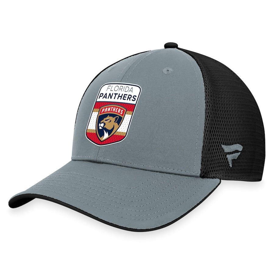 Florida Panthers Fanatics Authentic Pro Home Ice Trucker Adjustable Hat -Grey/Black