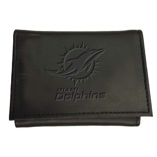 Miami Dolphins Tri-Fold Wallet w/Embossed Logo - Black