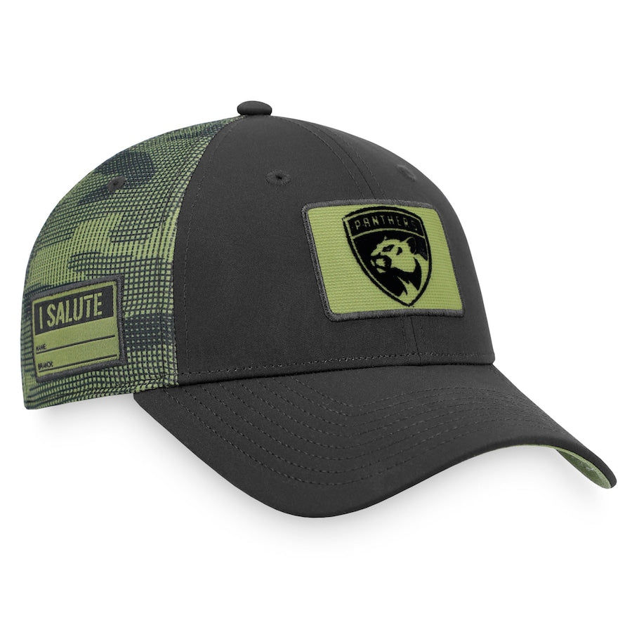 Florida Panthers Fanatics Salute to Service Adjustable Hat - Black/Green
