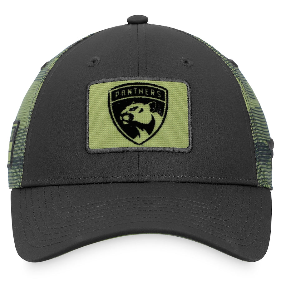 Florida Panthers Fanatics Salute to Service Adjustable Hat - Black/Green