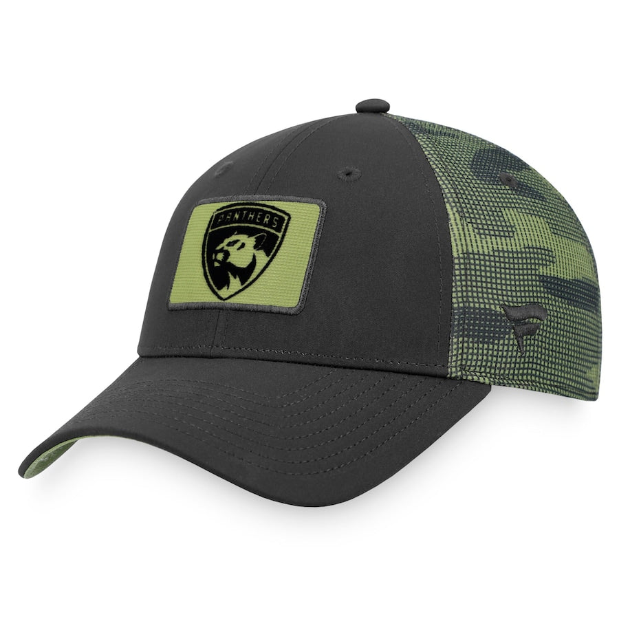 Florida Panthers Fanatics Salute to Service Adjustable Hat - Black/Green