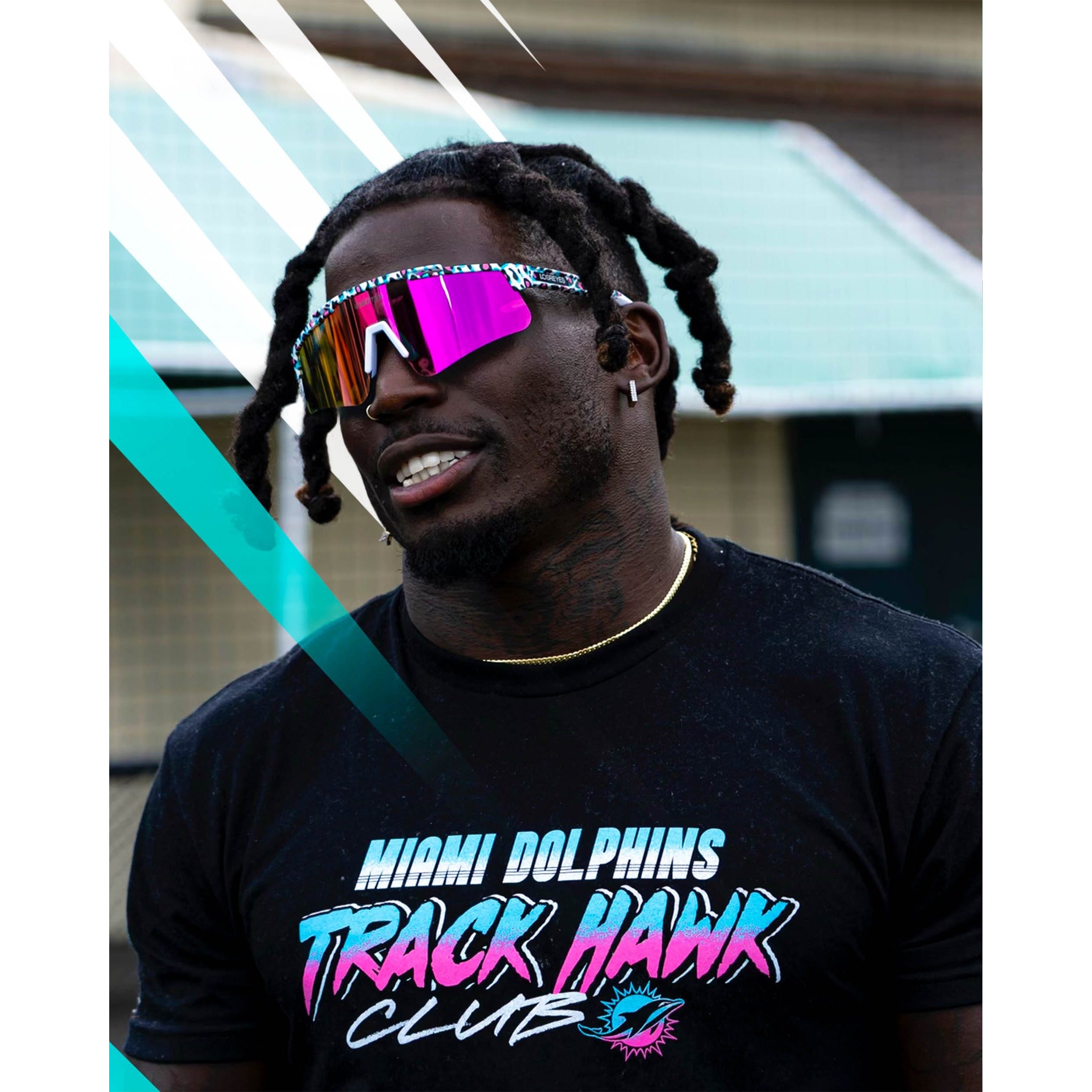 Los Reyes Miami Cheetah Shades Soulrunner Sunglasses - Pink