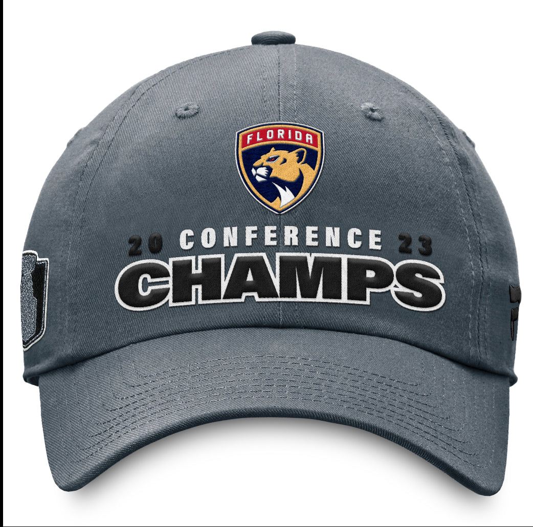 Florida Panthers 2023 Eastern Conference Champions Locker Room Unstructured Adjustable Hat - Grey
