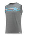 Miami Marlins New Era Logo Striped Performance Sleeveless T-Shirt - Grey