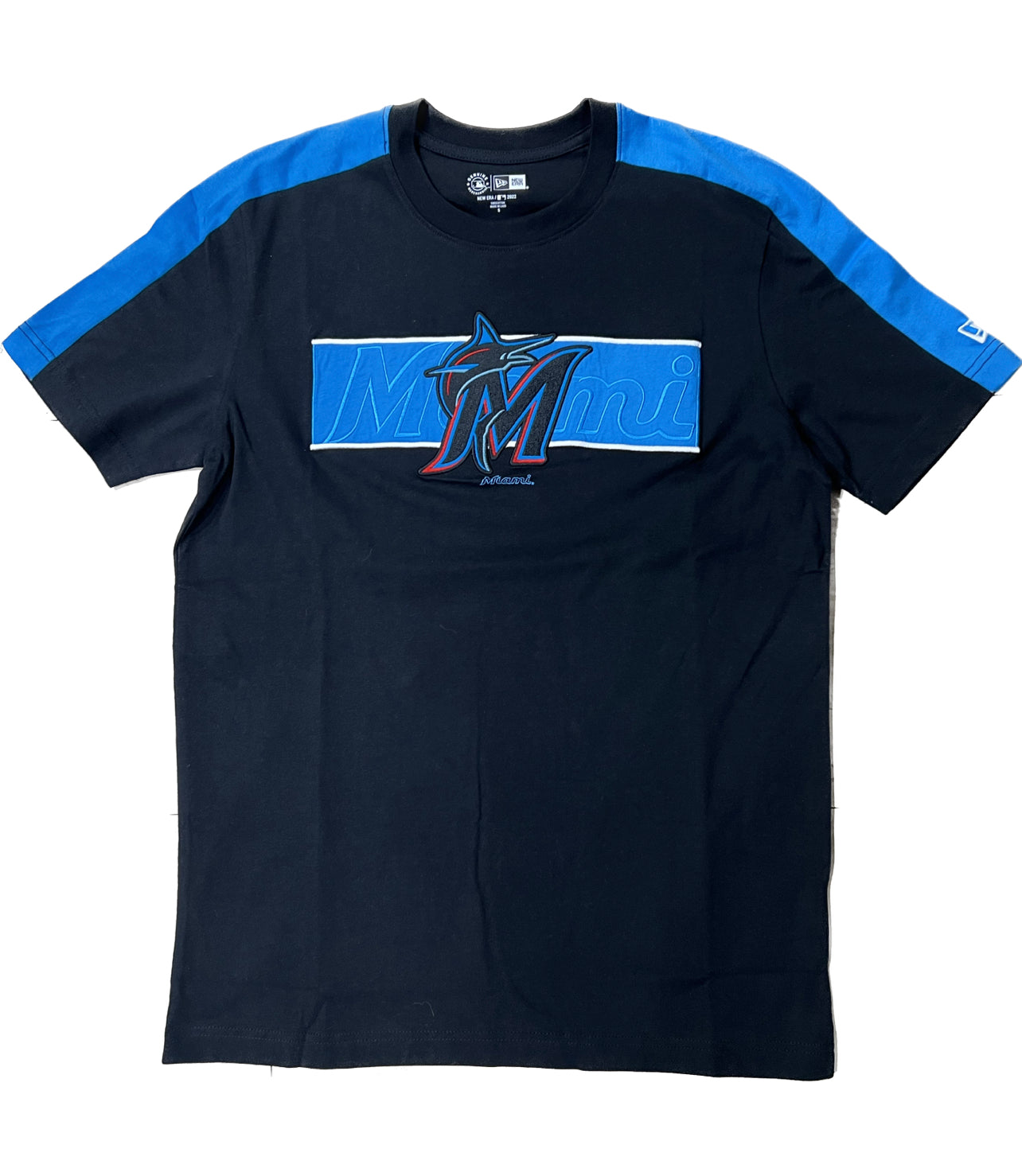 Miami Marlins New Era Tonal Band T-Shirt - Black