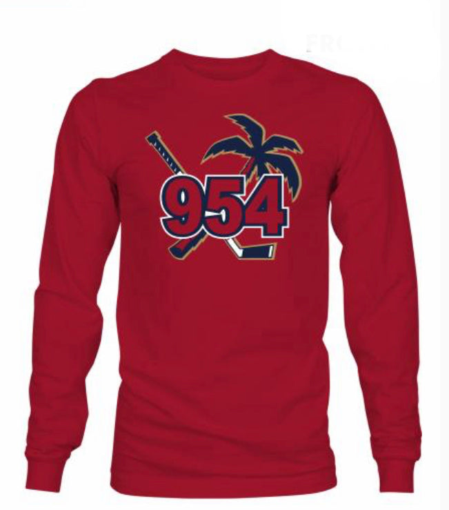 954 Florida Hockey L/S T-Shirt - Red