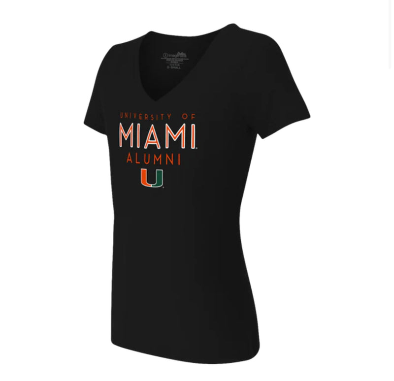 Miami Hurricanes Women's Alumni V-Neck T-Shirt -  Black