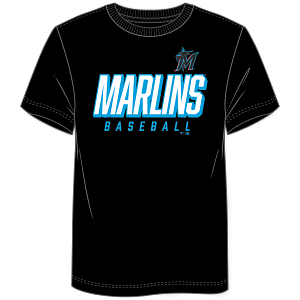 Miami Marlins Fanatics Bold Wordmark T-Shirt - Black