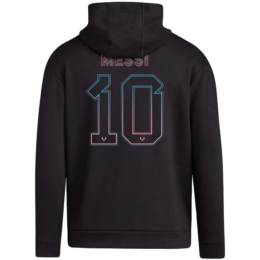 Lionel Messi adidas Name & Number Fleece Pullover Hoodie - Black