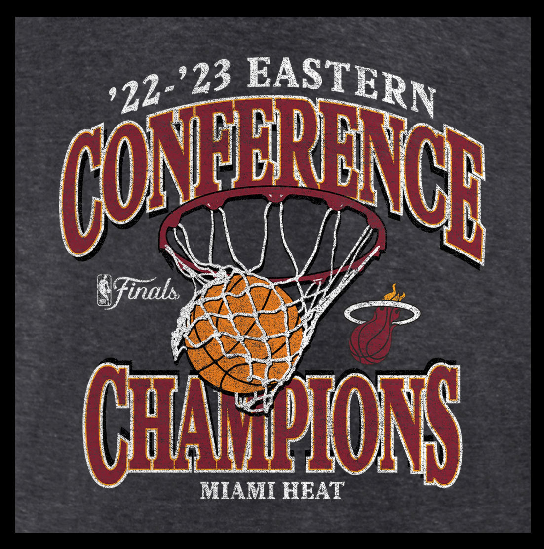 Miami Heat 2023 Eastern Conference Champions Pass Hoops T-Shirt - Heather Charcoal