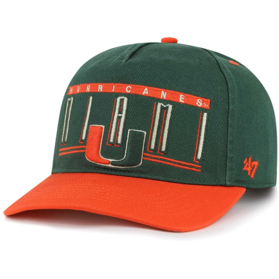 Miami Hurricanes 47 Double Header Baseline Hitch Adjustable Hat - Orange/Green