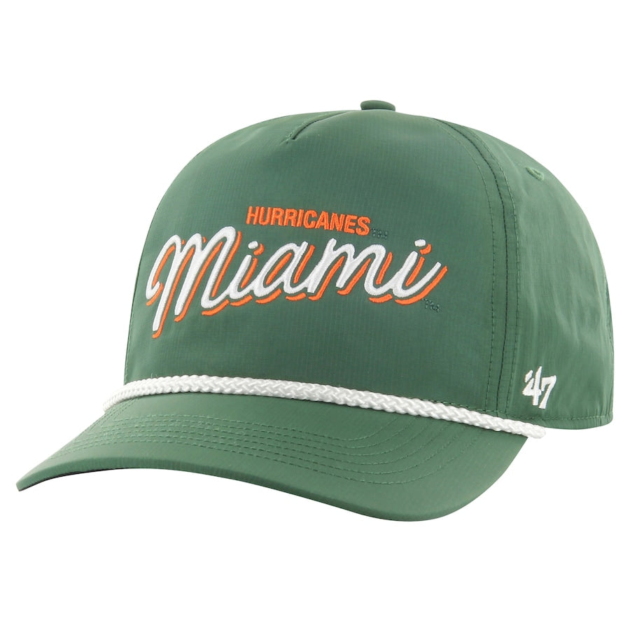 Miami Hurricanes 47 Brand Fairway Snapback Rope Hat - Green