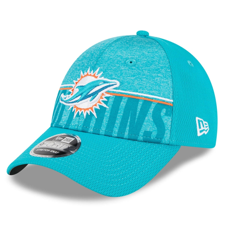 Miami Dolphins New Era 2023 NFL Training Camp Team Colorway 9FORTY Stretch-Snap Hat - Aqua
